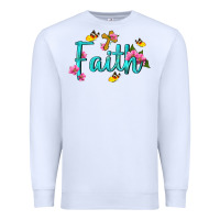 White faith with flower and butterfly Premium Sweatshirt - NancyCooperArtShop