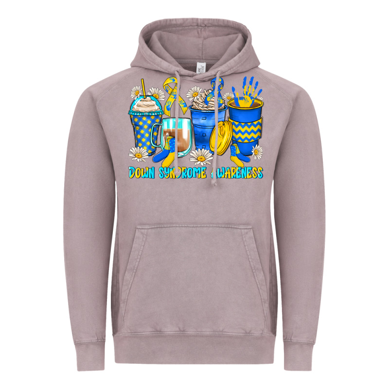 Down Syndrome Coffee Cups Vintage Hoodie by Zillion Design Studio | Teevron