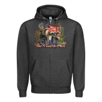 Charcoal Heather chill the fourth out cows 4th july america Zipper Hoodie - NancyCooperArtShop