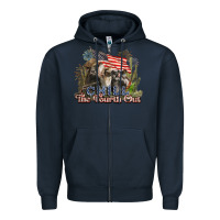 Navy chill the fourth out cows 4th july america Zipper Hoodie - NancyCooperArtShop