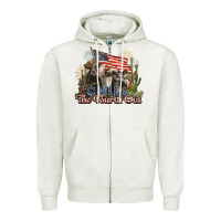 Oatmeal Heather chill the fourth out cows 4th july america Zipper Hoodie - NancyCooperArtShop