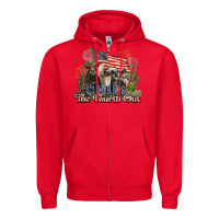 Red chill the fourth out cows 4th july america Zipper Hoodie - NancyCooperArtShop