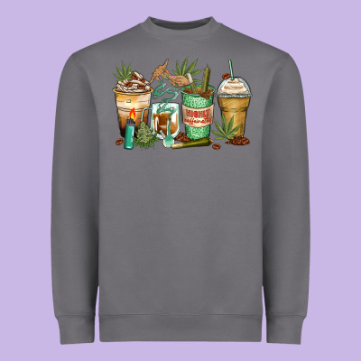 Highly Caffeinated Coffee Cups Heavyweight Sweatshirt Designed By Zillion Design Studio