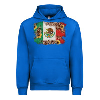 Cobalt Mexican Flag with Leopard Urban Hoodie - texasbilliewilder