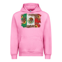 Fuchsia Pink Mexican Flag with Leopard Urban Hoodie - texasbilliewilder