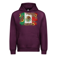 Mauve Wine Mexican Flag with Leopard Urban Hoodie - texasbilliewilder
