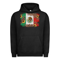 Pigment Black Mexican Flag with Leopard Urban Hoodie - texasbilliewilder