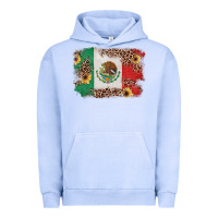 Pigment Grape Ice Mexican Flag with Leopard Urban Hoodie - texasbilliewilder