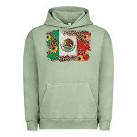 Pigment Oil Green Mexican Flag with Leopard Urban Hoodie - texasbilliewilder