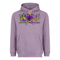 Peace Love Mardi Gras Heavyweight Hoodie | Teevron