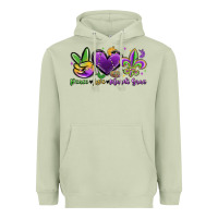 Matcha peace love mardi gras Heavyweight Hoodie - MaliasSmallBusiness