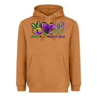 Meerkat peace love mardi gras Heavyweight Hoodie - MaliasSmallBusiness