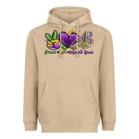 Mushroom peace love mardi gras Heavyweight Hoodie - MaliasSmallBusiness