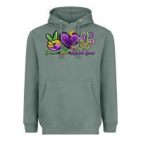 Sage peace love mardi gras Heavyweight Hoodie - MaliasSmallBusiness