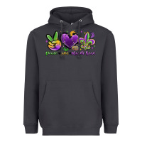 Smoke peace love mardi gras Heavyweight Hoodie - MaliasSmallBusiness