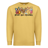 Antique Gold peace love nursing Premium Sweatshirt - MaliasSmallBusiness