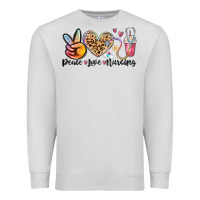 Dove Grey peace love nursing Premium Sweatshirt - MaliasSmallBusiness