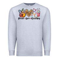 Heather Grey peace love nursing Premium Sweatshirt - MaliasSmallBusiness