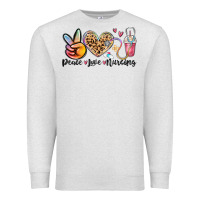 Oatmeal Heather peace love nursing Premium Sweatshirt - MaliasSmallBusiness