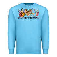 Ocean Blue peace love nursing Premium Sweatshirt - MaliasSmallBusiness