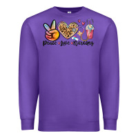 Purple peace love nursing Premium Sweatshirt - MaliasSmallBusiness