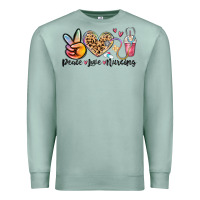 Seafoam peace love nursing Premium Sweatshirt - MaliasSmallBusiness
