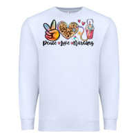 White peace love nursing Premium Sweatshirt - MaliasSmallBusiness