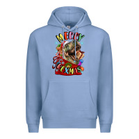 Colony Blue t rex merry rexmas Premium Hoodie - LillyAllenDesigns