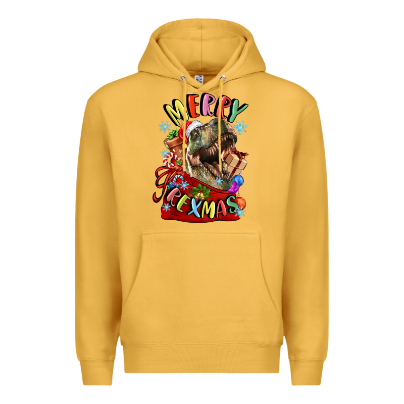 T Rex Merry Rexmas Premium Hoodie by LillyAllenDesigns | Teevron