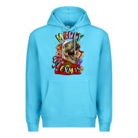 Ocean Blue t rex merry rexmas Premium Hoodie - LillyAllenDesigns