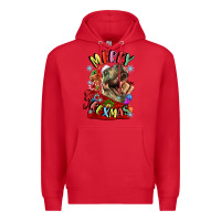 Red t rex merry rexmas Premium Hoodie - LillyAllenDesigns