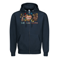 Navy faith love freedom usa Zipper Hoodie - NancyCooperArtShop
