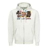 Oatmeal Heather faith love freedom usa Zipper Hoodie - NancyCooperArtShop