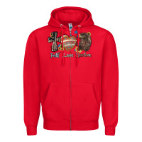 Red faith love freedom usa Zipper Hoodie - NancyCooperArtShop