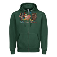 Sports Green faith love freedom usa Zipper Hoodie - NancyCooperArtShop