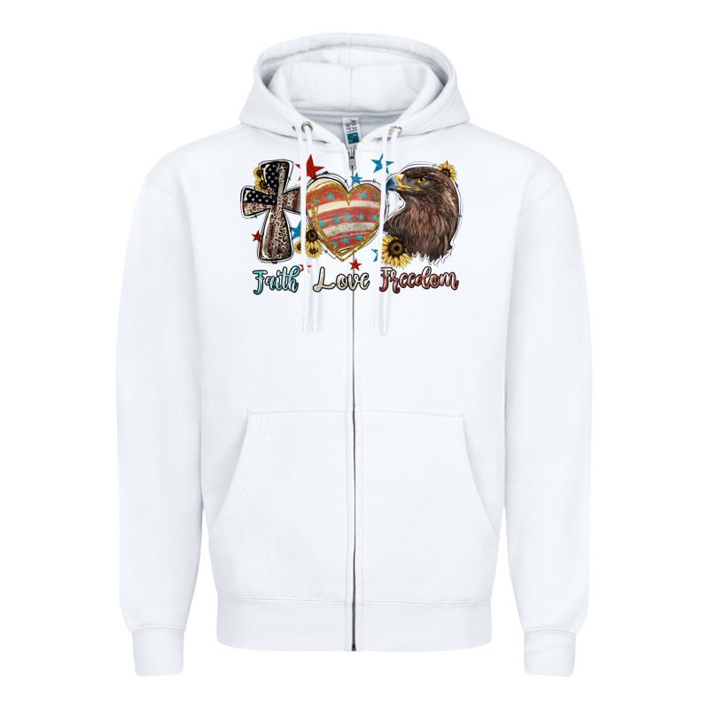 Faith Love Freedom Usa Zipper Hoodie by NancyCooperArtShop | Teevron