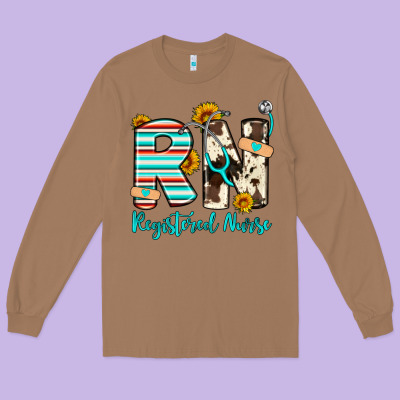 Rn Registered Nurse Long Sleeve Tee Designed By Artiststas