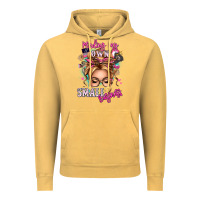 Vintage Mustard minding my own small business blonde messy bun Vintage Hoodie - texasbilliewilder