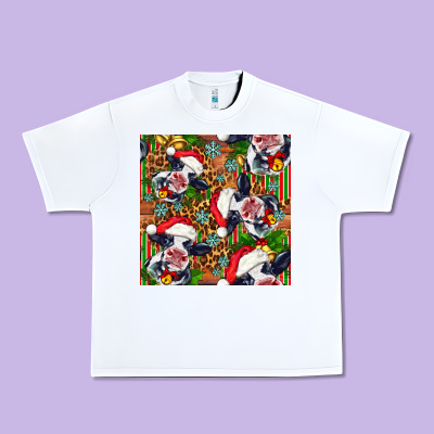 Christmas Leopard Cow Urban Heavy Tee Designed By Fadigitalartstudio