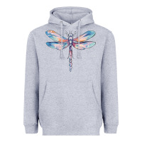 Heather Grey dragonfly Heavyweight Hoodie - MaliasSmallBusiness