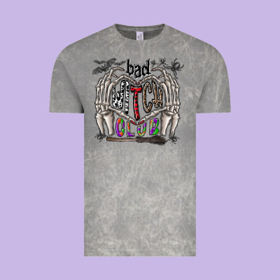 Bad Witch Club Vintage Tee Designed By Cowhidedigitalart
