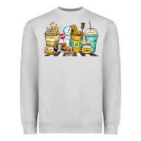 Heather Grey school bus coffee cups Heavyweight Sweatshirt - Zillion Design Studio