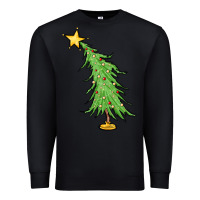Black trendy christmas tree Premium Sweatshirt - MaliasSmallBusiness