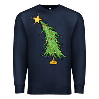 Navy trendy christmas tree Premium Sweatshirt - MaliasSmallBusiness