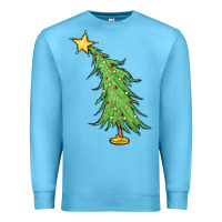 Ocean Blue trendy christmas tree Premium Sweatshirt - MaliasSmallBusiness