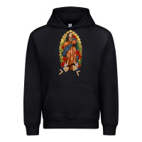 Black Lady of Guadalupe with Roses Urban Hoodie - texasbilliewilder