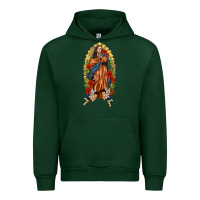 Forest Green Lady of Guadalupe with Roses Urban Hoodie - texasbilliewilder