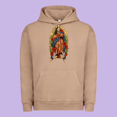 Lady Of Guadalupe With Roses Urban Hoodie Designed By Texasbilliewilder