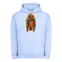 Pigment Grape Ice Lady of Guadalupe with Roses Urban Hoodie - texasbilliewilder