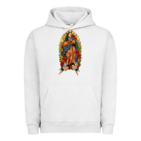 Pigment Lunar Rock Lady of Guadalupe with Roses Urban Hoodie - texasbilliewilder